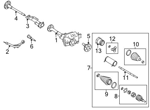 2009 GMC Yukon XL 2500 Carrier & Front Axles Diagram