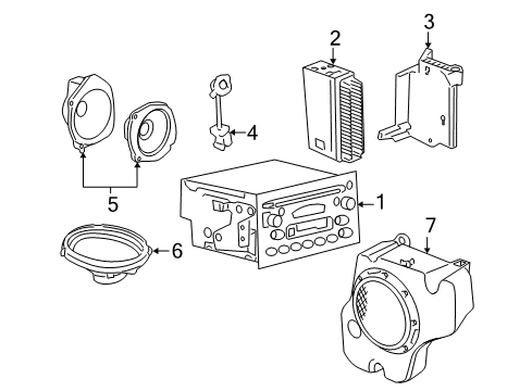 2006 Chevy Cobalt Speaker Assembly, Radio Front Side Door Diagram for 25943916