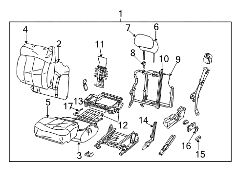 2004 GMC Yukon Cover,Driver Seat Cushion *Pewter Diagram for 89041027