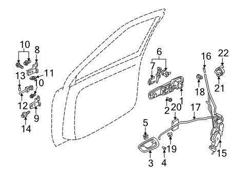 1999 Chevy Tracker Front Door - Lock & Hardware Diagram 1 - Thumbnail