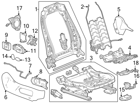 2023 GMC Canyon BEZEL-F/SEAT ADJR SW *JET BLACK Diagram for 86779523