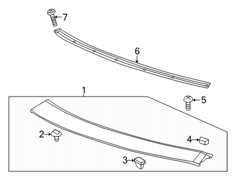 2021 Chevy Corvette Exterior Trim - Roof Diagram 2 - Thumbnail