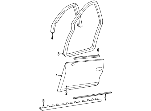 1998 Oldsmobile Aurora Weatherstrip Assembly, Front Side Door Diagram for 25640329