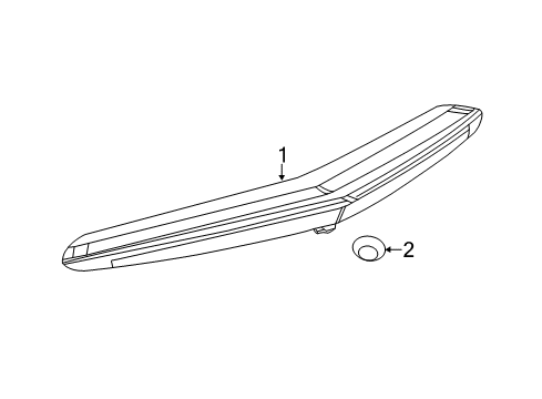 2015 Cadillac ELR Cover Assembly, High Mount Stop Lamp *Service Primer Diagram for 23377635