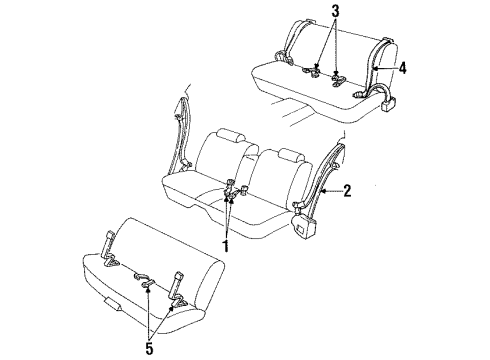 1994 Chevy Caprice Belt Pkg,Rear Seat Retractor Side RH *Gray Diagram for 12506950