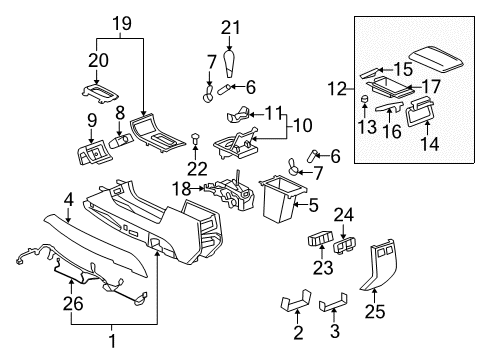 2011 Buick Lucerne Plate Assembly, Front Floor Console Trans Shift Opening Trim Diagram for 20939011