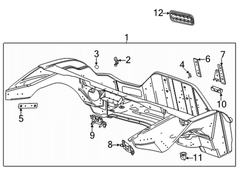 2021 Chevy Corvette Reinforcement Assembly, R/Cmpt Pnl Diagram for 84338886