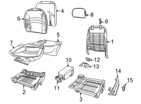 1998 Buick Century Pad Assembly, P/D Seat Back Diagram for 16793526