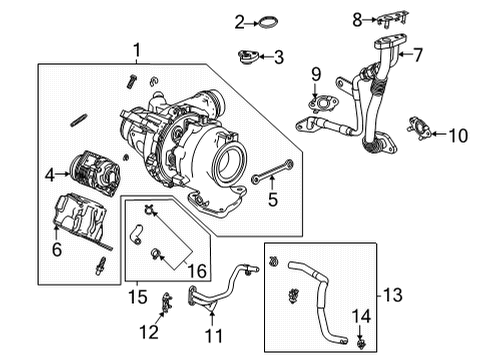 2020 GMC Sierra 1500 Turbocharger & Components Diagram 2 - Thumbnail