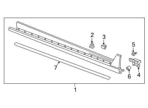 2018 Chevy Volt Weatherstrip Assembly, Front & Rear Side Door Lower Auxiliary Diagram for 23138224