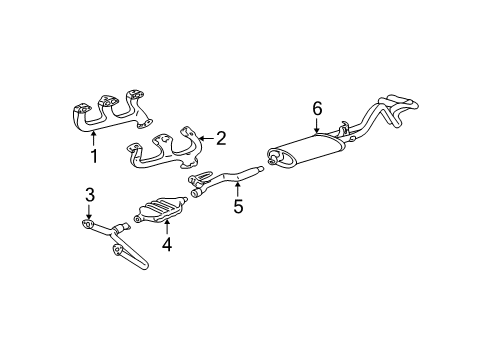 1998 GMC K3500 Exhaust Components, Exhaust Manifold Diagram 2 - Thumbnail