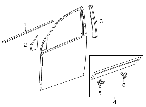 2015 Chevy Captiva Sport Exterior Trim - Front Door Diagram