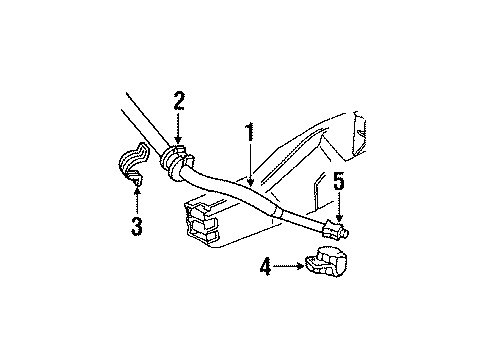 1992 GMC Jimmy Stabilizer Bar & Components - Front Diagram