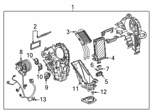 2022 Cadillac Escalade ESV Auxiliary Heater & A/C Diagram