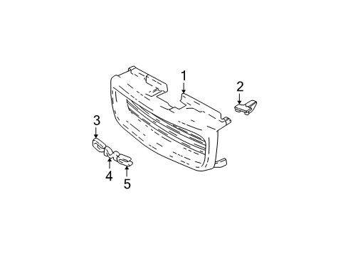 1999 GMC Sonoma Grille & Components Diagram