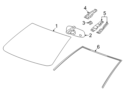 2016 Chevy Spark EV Molding, Windshield Upper Reveal Diagram for 95967121