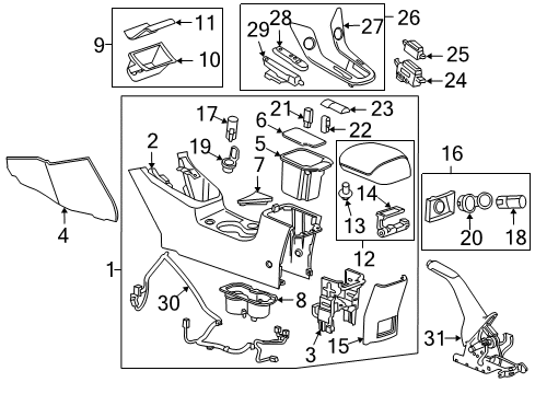 2011 Chevy Cruze Cover Assembly, Manual Transmission Control Lever Trim *Optic Check Diagram for 95985138