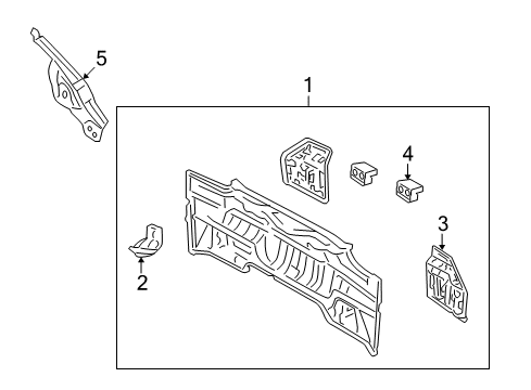 2009 Pontiac Vibe Panel,Rear End Diagram for 19183930