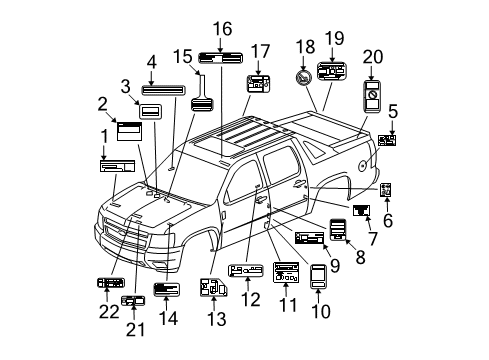 2008 Cadillac Escalade EXT Information Labels Diagram