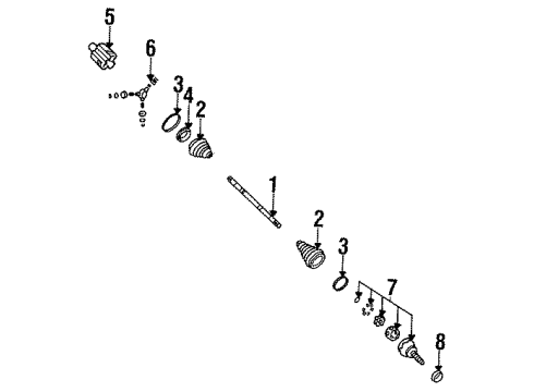 1994 Cadillac Seville Drive Shaft - Front Diagram