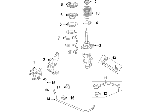 2021 Chevy Camaro Insulator, Front Coil Spring Lower Diagram for 84038517