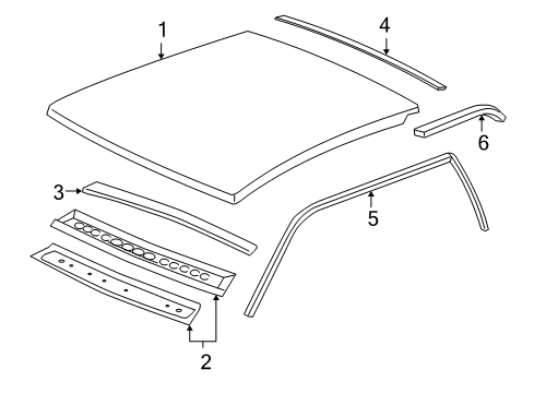 2003 GMC Sierra 2500 HD Roof & Components Diagram 1 - Thumbnail