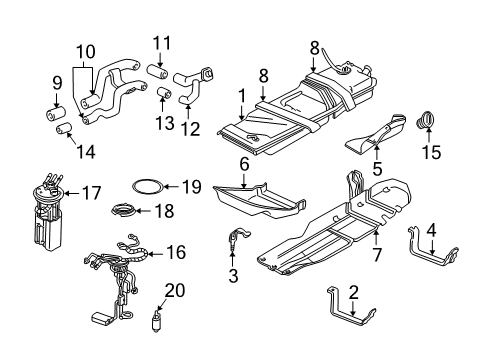 1999 GMC Jimmy Fuel System Components Diagram 2 - Thumbnail