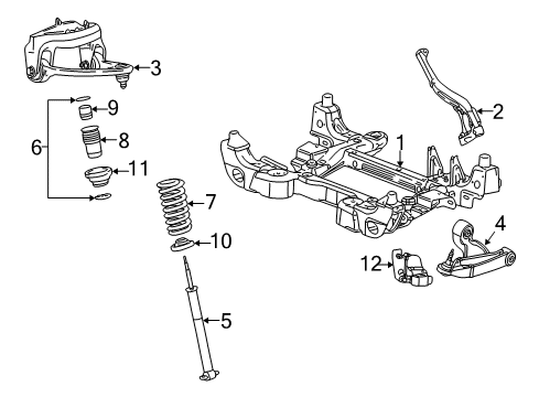 2004 Cadillac CTS Front Suspension, Control Arm Diagram 1 - Thumbnail