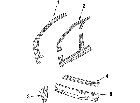 1985 Pontiac J2000 Sunbird Cowl Diagram