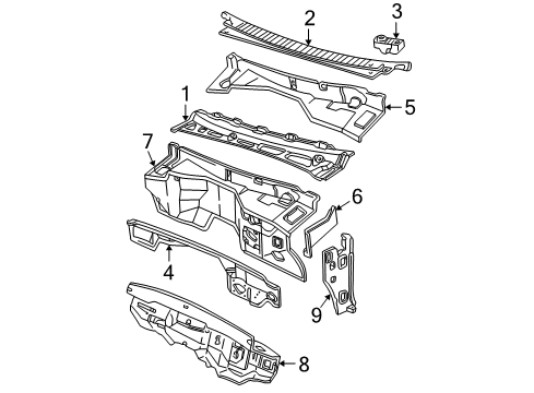 1998 Chevy C3500 Cab Cowl Diagram 1 - Thumbnail