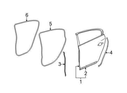 2011 Buick LaCrosse Rear Door, Body Diagram