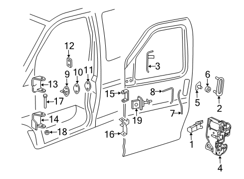 2022 Chevy Express 2500 Front Door - Body & Hardware Diagram 4 - Thumbnail