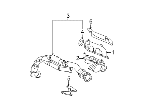 2008 Buick LaCrosse Engine Exhaust Manifold Assembly Diagram for 12569053