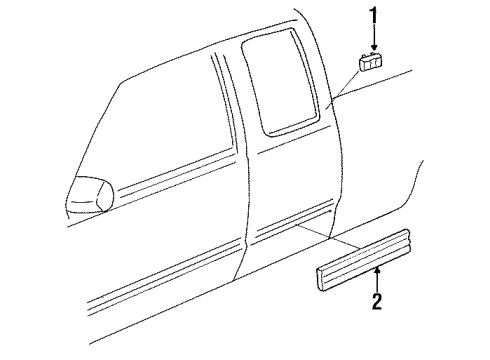 1994 GMC K2500 Exterior Trim - Cab Diagram 2 - Thumbnail