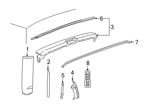 2024 GMC Savana 2500 Exterior Trim - Rear Body Diagram