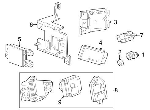 2024 Cadillac LYRIQ Electrical Components - Front Bumper Diagram