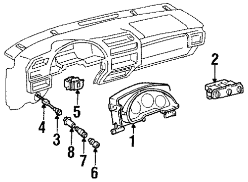 1995 Chevy Lumina Heater & Air Conditioner Control Assembly Diagram for 16147351