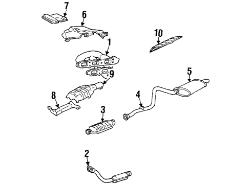 1993 Pontiac Grand Am Muffler Assembly W/Tailpipe Diagram for 22573179