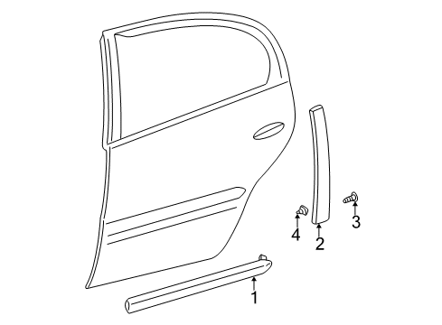 2000 Buick LeSabre Exterior Trim - Rear Door Diagram