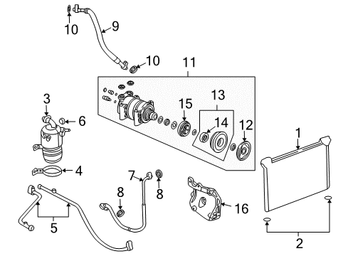 2007 Chevy Silverado 1500 Classic A/C Condenser, Compressor & Lines Diagram