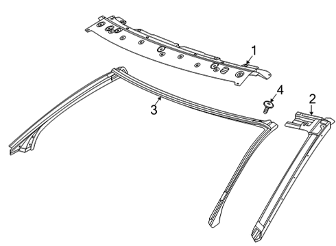 2024 Chevy Corvette Windshield Header & Components Diagram