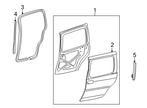 2007 Buick Terraza Side Loading Door - Door & Components Diagram