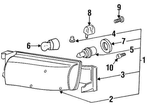 1996 Oldsmobile Achieva Bulbs Diagram