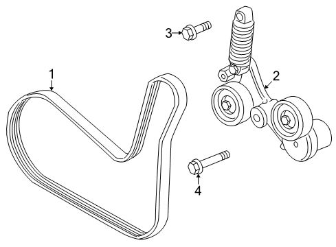 2008 Saturn Aura Belts & Pulleys, Cooling Diagram 2 - Thumbnail