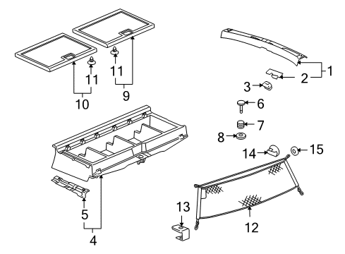 2006 Buick Terraza Spring, Load Floor Handle Diagram for 10306946