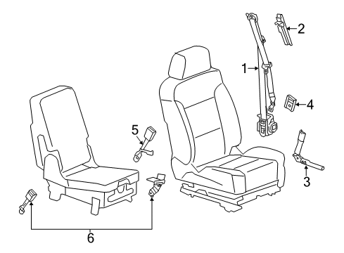 2017 GMC Sierra 3500 HD Seat Belt, Body Diagram 1 - Thumbnail