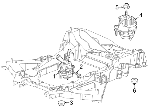 2024 Chevy Corvette Engine & Trans Mounting Diagram 1 - Thumbnail