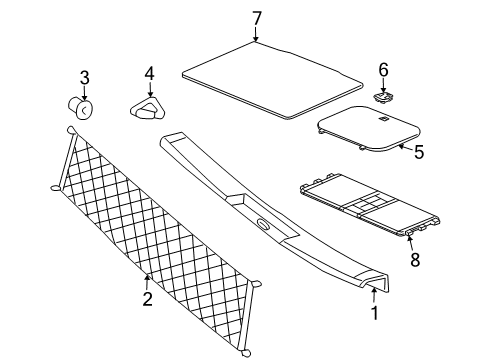 2007 Chevy Trailblazer Plate,Rear Floor Rear Trim Diagram for 15125686