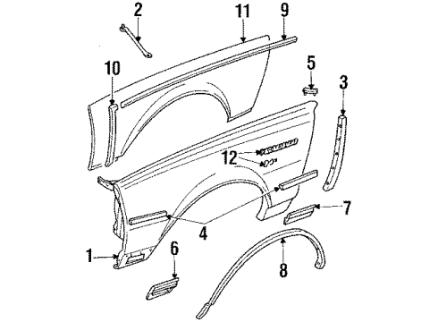 1984 Pontiac Parisienne Plate Assembly, Body Side Name Diagram for 549551