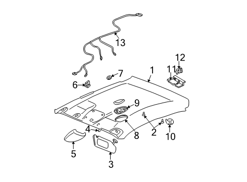 2002 Oldsmobile Alero Interior Trim - Roof Diagram 2 - Thumbnail